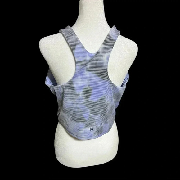 Athleta Crop Tank Top Blue Gray Stretch Gym Support Plus Size Workout Activewear - Picture 8 of 9